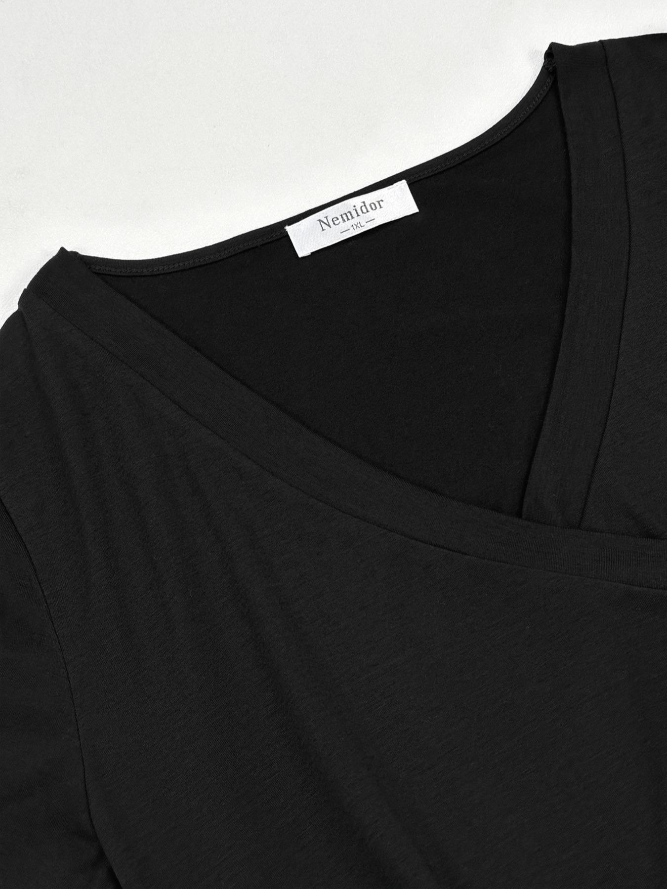 Women's V Neck Stretchy Casual Long Plus Size Dress, Perfect for Bridesmaids, Vintage Style Wedding & Party Wear, Comfortable All-Day Fabric