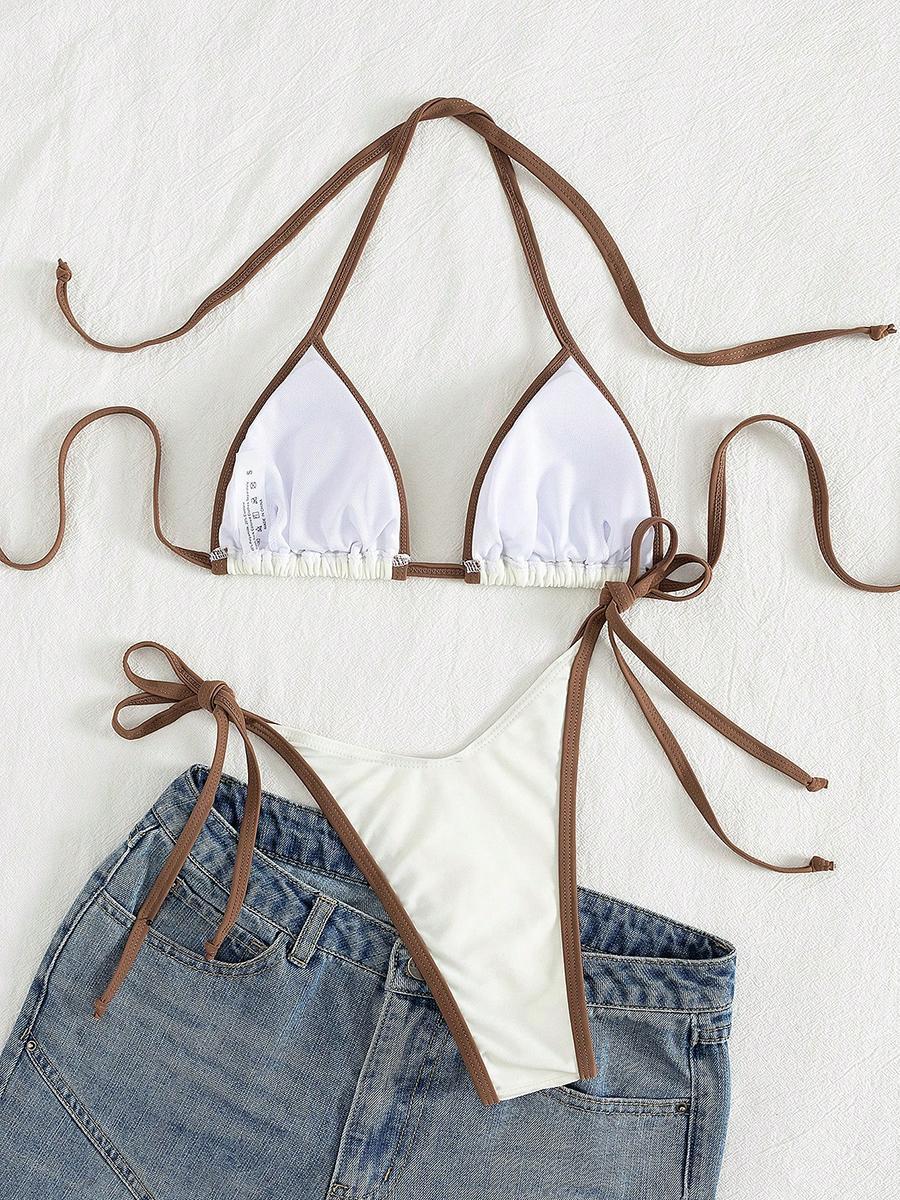 Contrast Color Separates Micro Bikini 2026 Women's Swimsuit Female Swimwear Mini Thong Bikinis Set Two-piece Bathing Suit