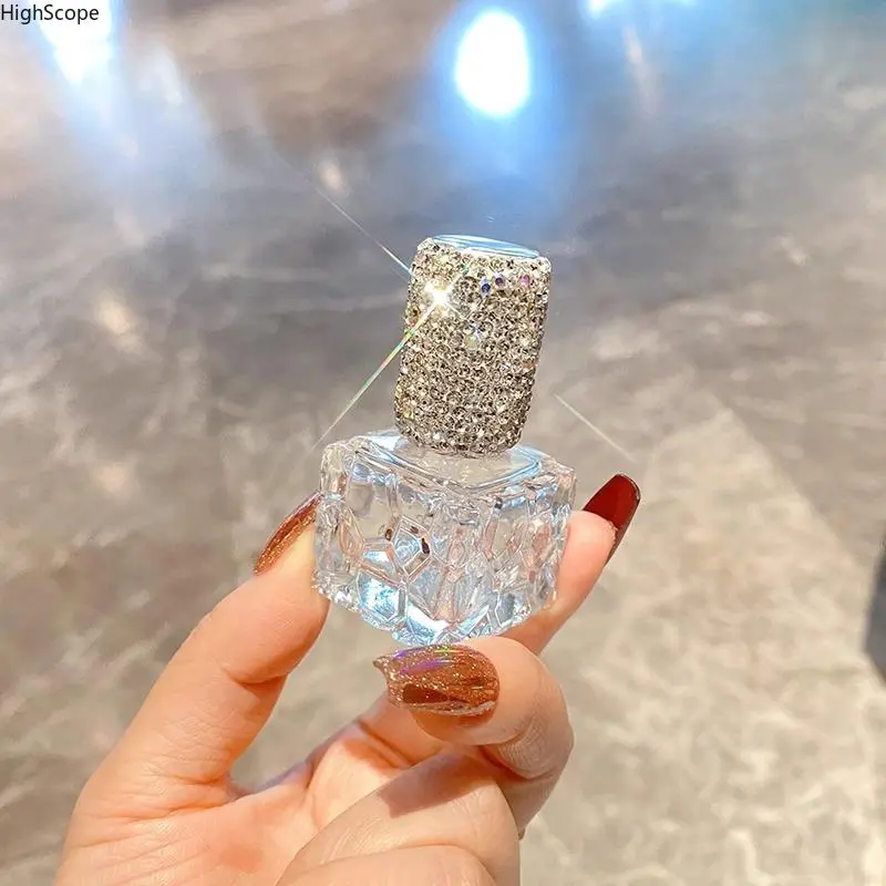 Sparkly Water Cube 10ml Glass Perfume Atomizer Spray Bottle, Mini Portable Unisex Refill Container for Travel & Cosmetics (Fashion & Wedding Accessories)