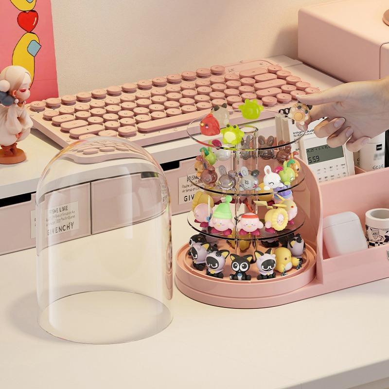 360° Rotating Storage Display Box, Transparent Layered Organizer, Suitable for Popbean, Labubu, Skullpanda, Dimoo, Hirono, Molly Collectors