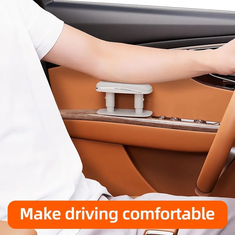 1pcs Universal Adjustable Height Car Door Armrest Support PU Leather Memory Foam Car Elbow Rest Arm Pad Tool-free Installation Car Interior Accessories