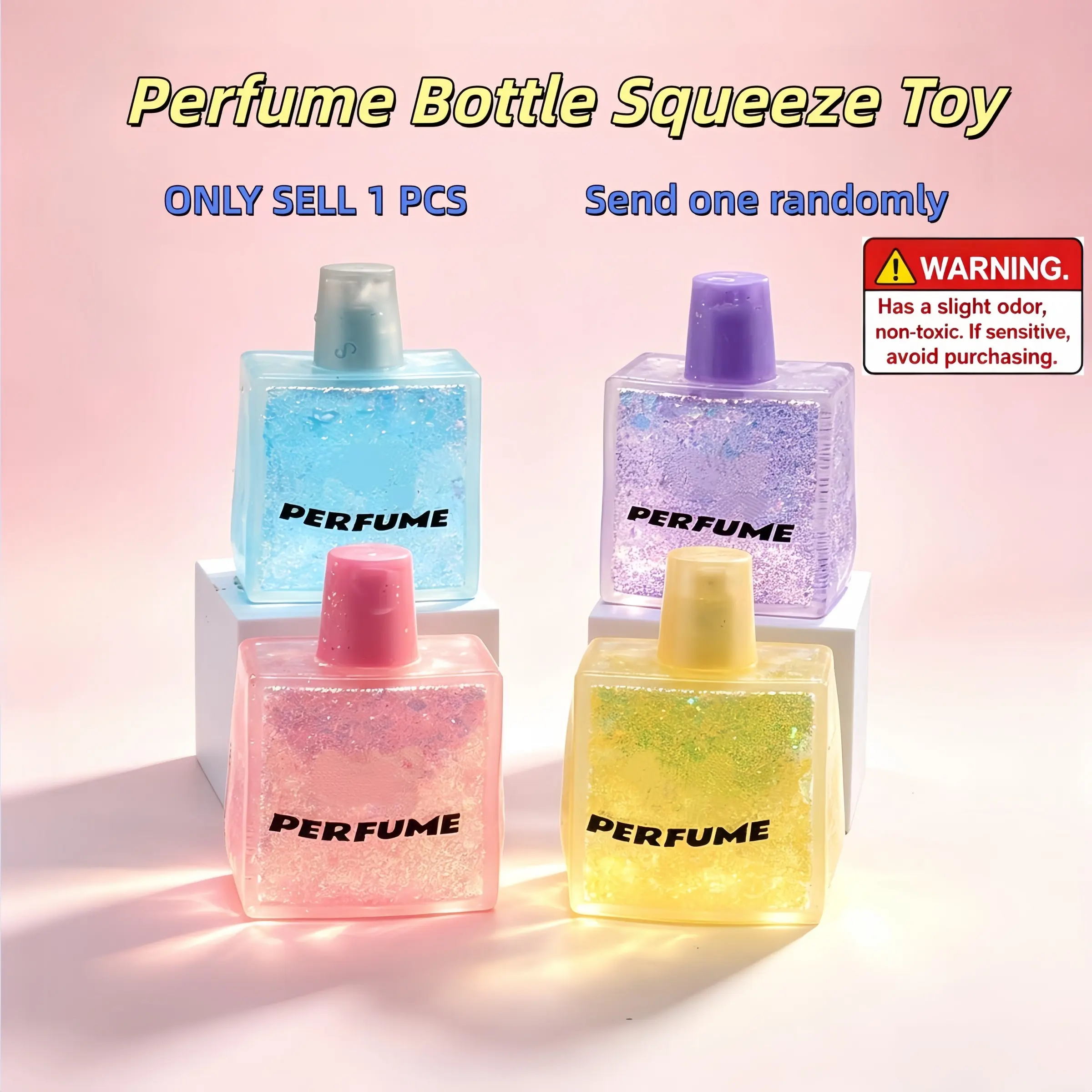 Perfume Bottle Squeeze Toy, Soft Squeezable, Soft Gel Squishy Toy, Squishy Fidgets, Cute Squishy, Anxiety Squishies, High Aesthetic Gift, Random Colors, Family Friendly Daily Play