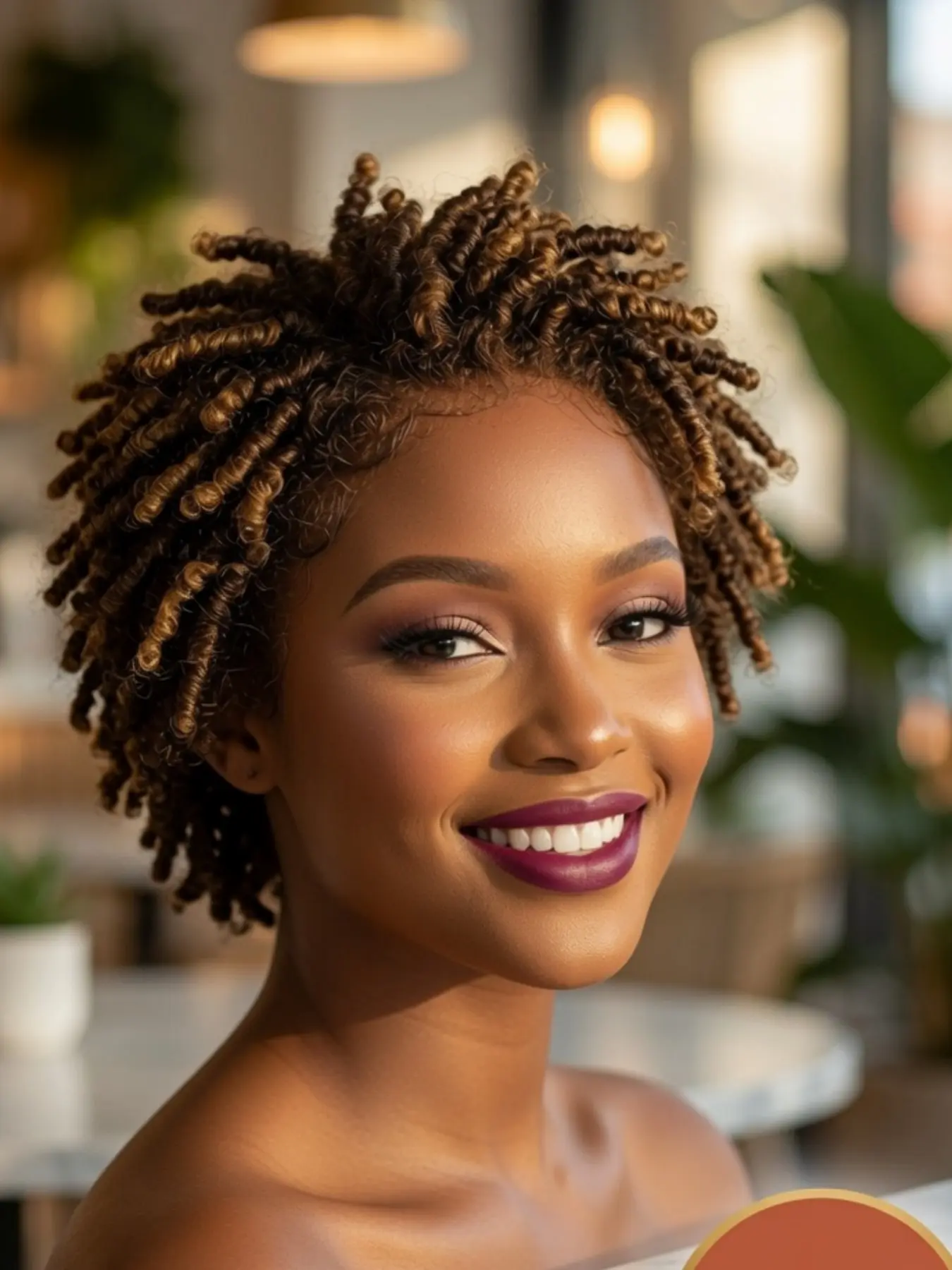 Short Twist Locs Wig for Women, Highlight Dreadlock Wigs, 13x4 Frontal Lace, Natural Hairline, Human Hair Lace Front Wig