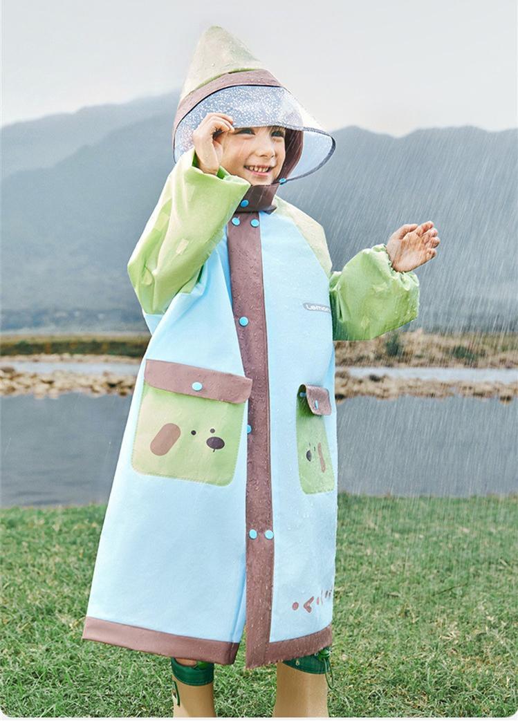 Korean Cute Kids Raincoat Waterproof Children Animal Style Rain Poncho Rain Coat Jacket With Backpack Position Student RainWear