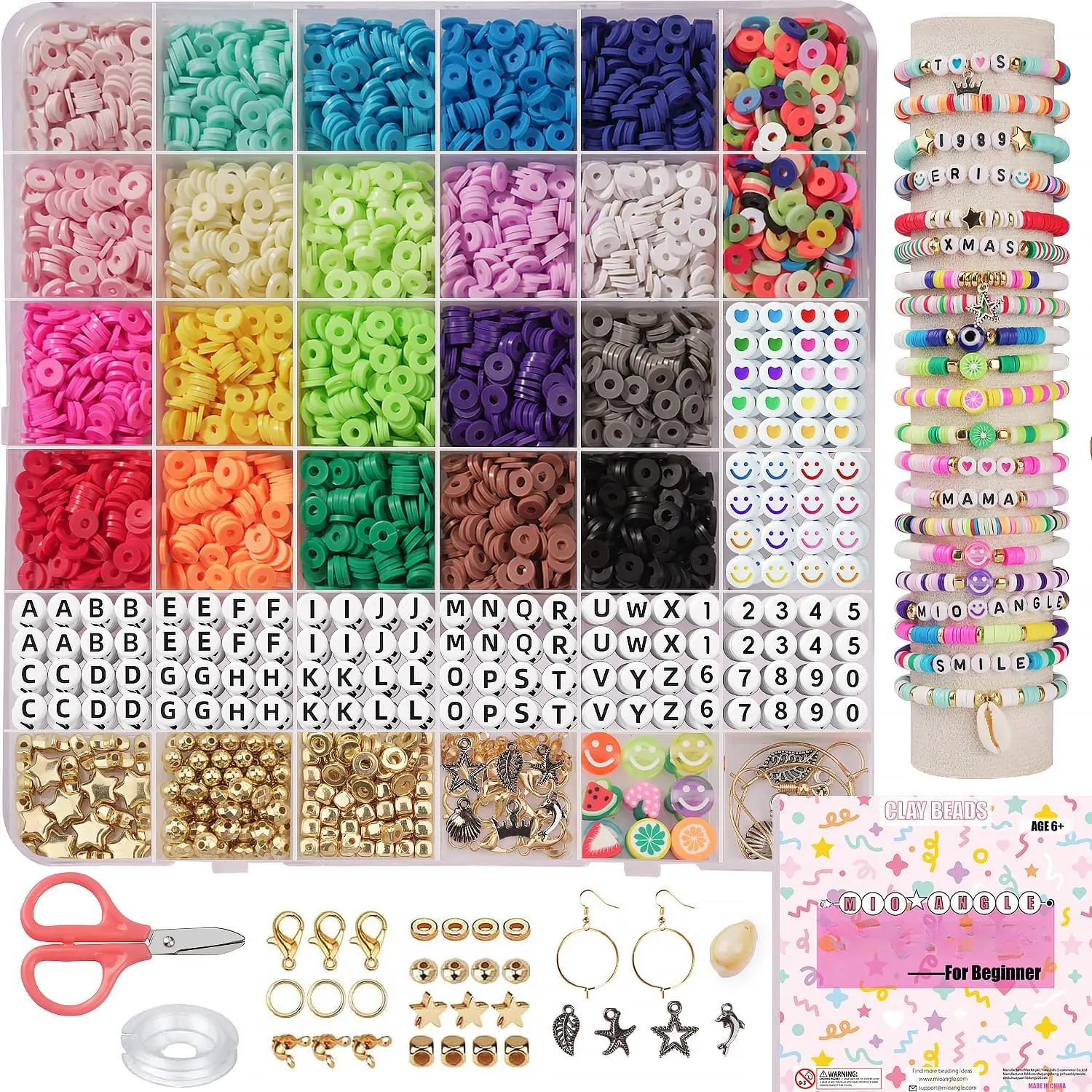 Bracelet Making Kit  Beginner 5000Pcs Preppy Polymer Friendship Bracelet Making with Charms Kit  Jewelry Making DIY Arts and Crafts Birthday Gifts Toys  Kids Age 6-13