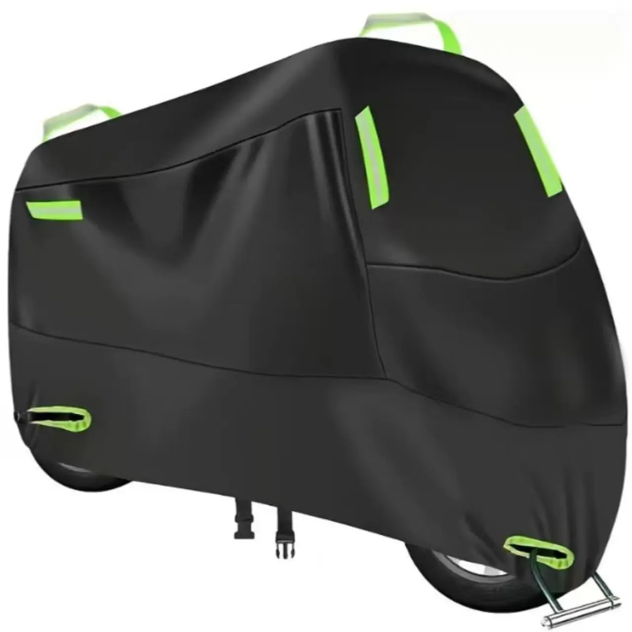Thickened 210D Stripe Bike Cover, Rainproof Sunshade Electric Scooter Cover, Protective Gear for Vehicles Up to 1.95m