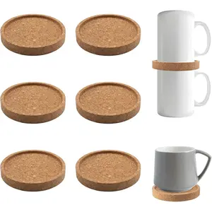 8 Pack Coffee Mug Stackers for 3.9'' Mugs, Cup Storage Accessories Cork Stackable Gadget Space-Saving Coffee Cup Organizers for Home Kitchen, Cupboard, Pantry, Office Tea Room (Brown)