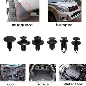 Automotive Fastener Kit: Durable plastic clips to meet all body needs - easy to install, includes 6 sizes