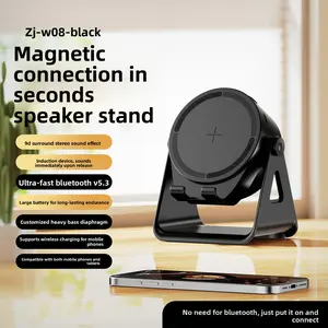 Wireless Charging Bluetooth Speaker Stand RGB Light 360° Sound Field Phone Holder Gaming Earbuds Amplifier 45mm Graphene Speaker 20W Bass