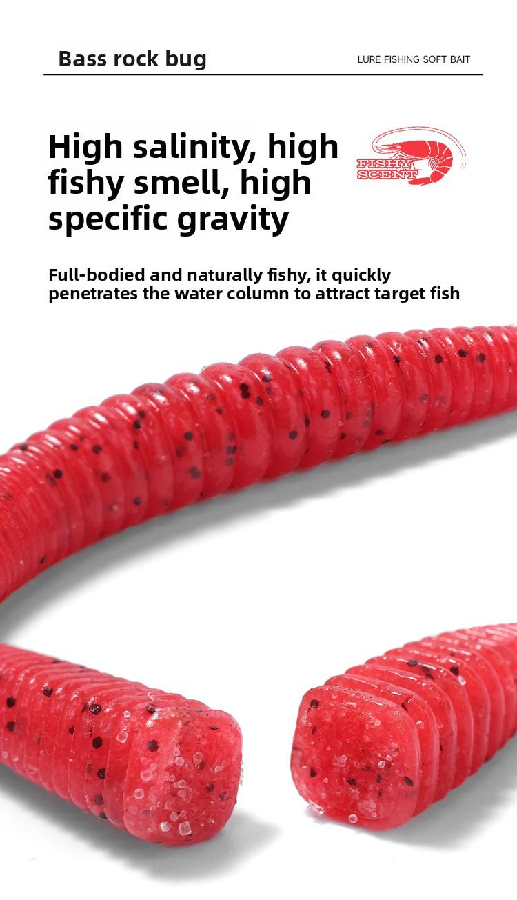 Rockin' Noodle Worm HighDensityLeadFreeSoftBait TexasRiggedLure For BassFishing RockWorm ArtificialBait With WeightedInsert Perfect For BassTrolling And TexasRig