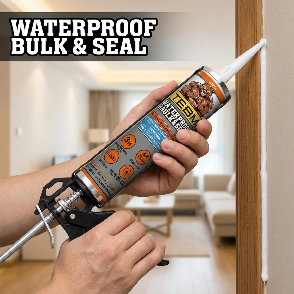 Anti-Mold Silicone Sealant, Flexible Glass Filler, Ideal for Baseboards, Cabinets, Bathroom, Sink Edges, Toilet Bottom, Kitchen Splash Guards, Wall Decor Seams