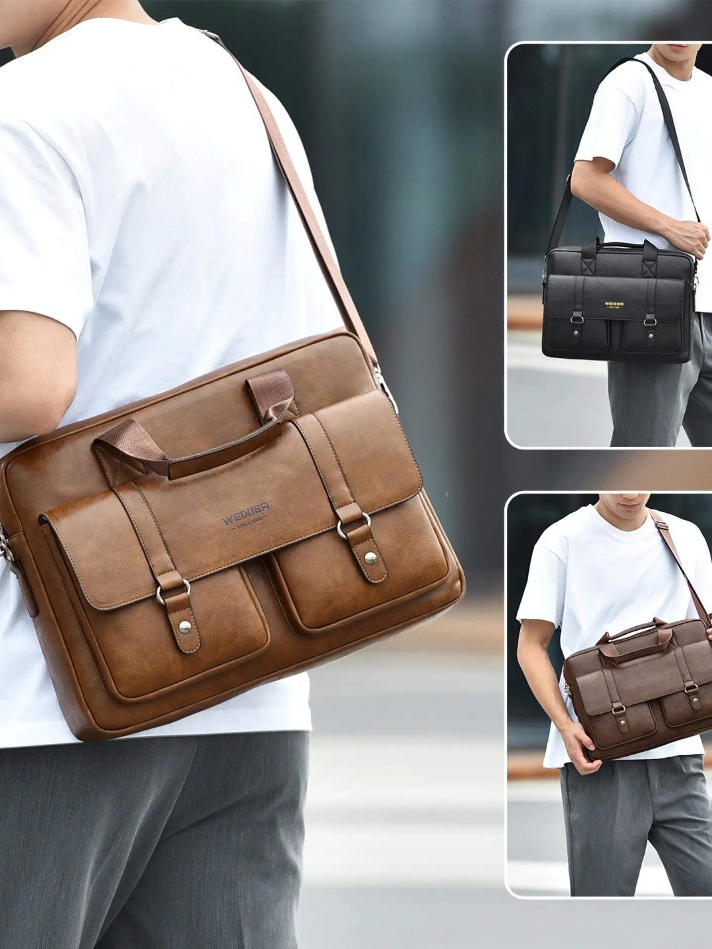 Business Laptop Bag, Minimalist High-End Style, Large Capacity, Lightweight Durable, Shoulder Crossbody Handheld, Office Commute Travel, Travel Essentials