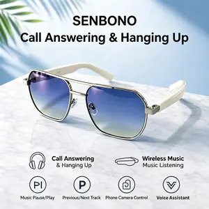 Women's - High quality audio glasses, sunglasses, made of lightweight metal and PC frame, audio glasses, including dual speaker wireless listening, answering calls, controlling playback, blue lens fashionable glasses, suitable for outdoor activities.