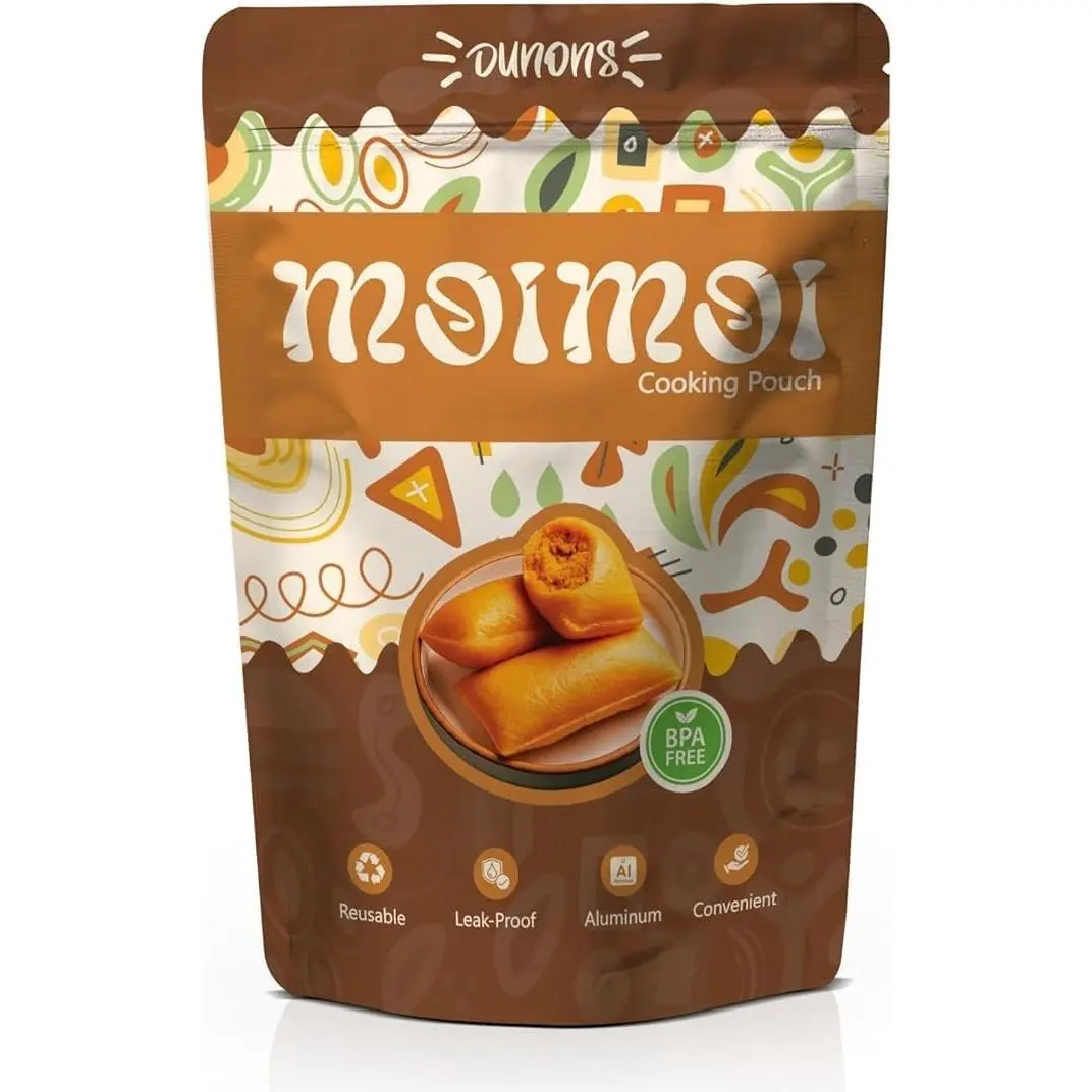 Moi Moi Cooking Pouch (Pack of 25) - Non-Toxic BPA-Free, Aluminum Stand Up Pouches