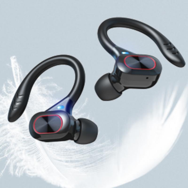 Earbuds Wireless Bluetooth Headphones, with Mic, True in-Ear Noise Cancelling, IPX65 Waterproof, LED Display Touch Control, for Sport/Work- Black