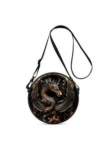 Lightweight crossbody bag with dragon 2D print, an ideal gift for female friends; wearable as crossbody, single-shoulder, double-shoulder or hand-held, suitable for commuting, outdoor activities, travelling, casual daily wear and campus use