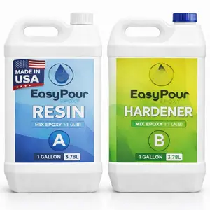 Easy Pour Epoxy Kit - 2-Gallon 1:1  and Hardener Kit - High-Gloss Clear, No-Bubble, Non-Yellowing - Supplies for Arts and Crafts, Woodworking,