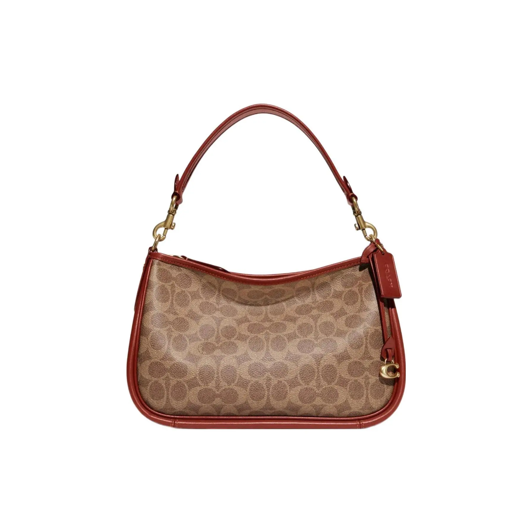 Coach Cary 28 Classic Monogram Zip Top Handle Crossbody Bag for Women – Coated Canvas and Calfskin, Large Brown Tote Verifiable, with credentials and supporting global authentication