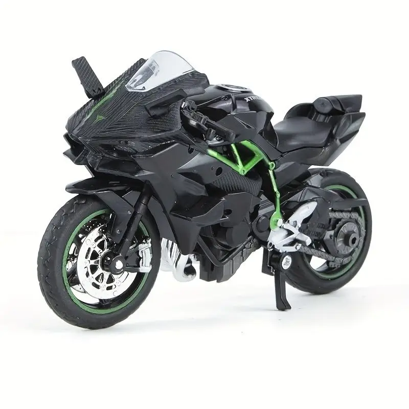 1:18 Scale Zinc Alloy Motorcycle Model, Durable Metal Construction, Manual Push, Realistic Design, Ideal for Boys' Collection and Outdoor Play