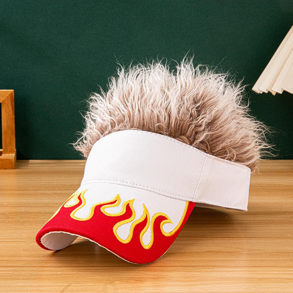 2026 New Flame Pattern Baseball Cap Embroidered Patch Design Multicolor Fluffy Faux Fur Hat