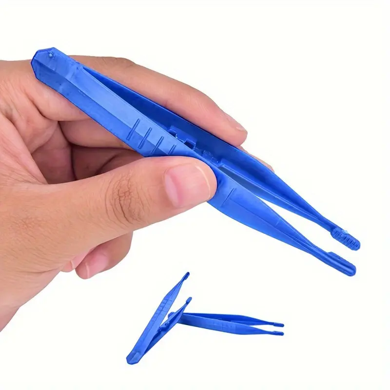 10/20pcs Disposable Tweezers, Small Plastic Craft Tweezers for Crafting, (Blue)