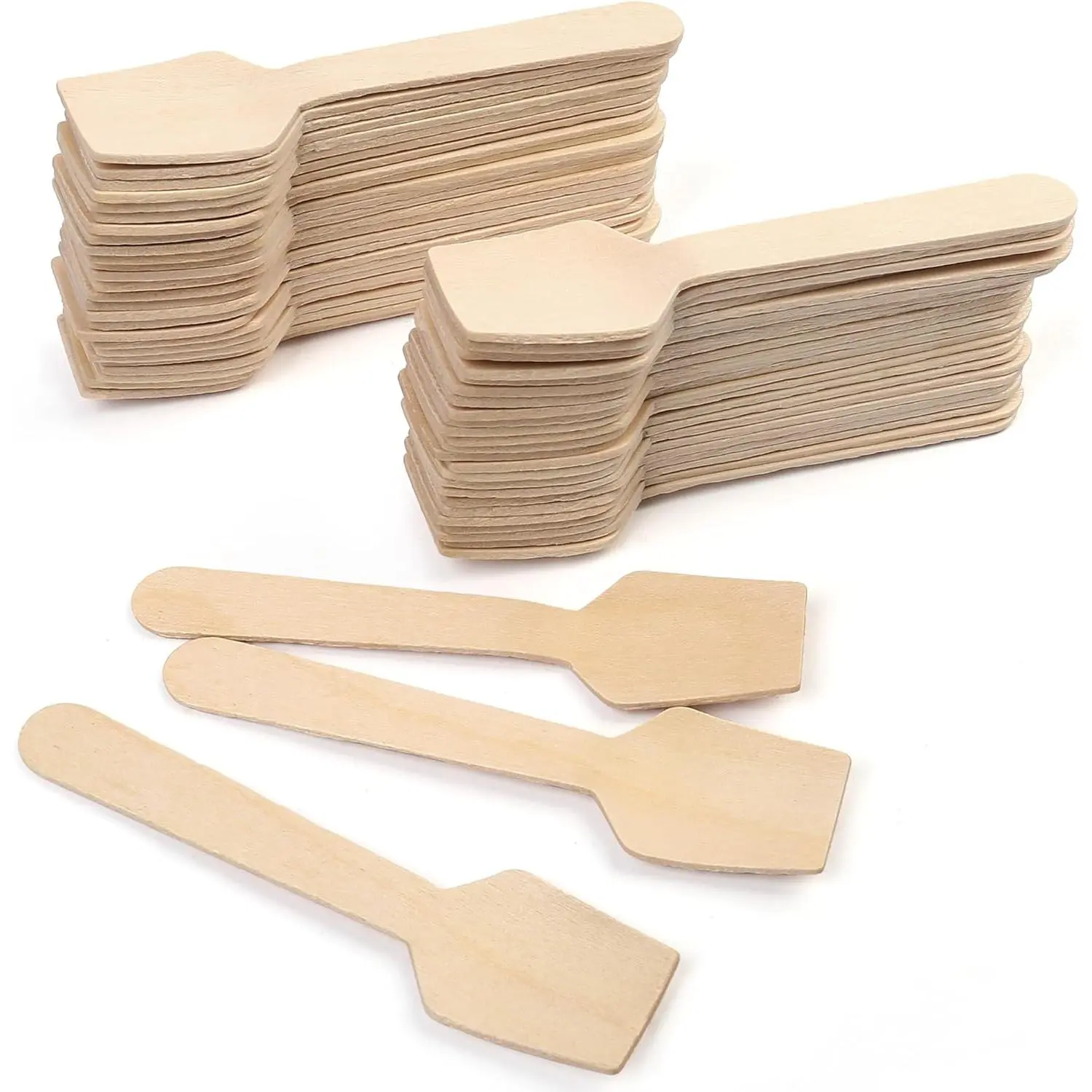 Mini Wooden Spoons, 120 count 3.75" Disposable Tasting Sampling Spoons with Concave Tip,  and Compostable