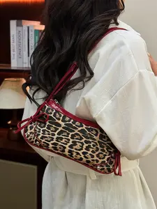 A retro tie bow decorated single-shoulder bag, a fashionable shoulder bag suitable for dates, outings and parties