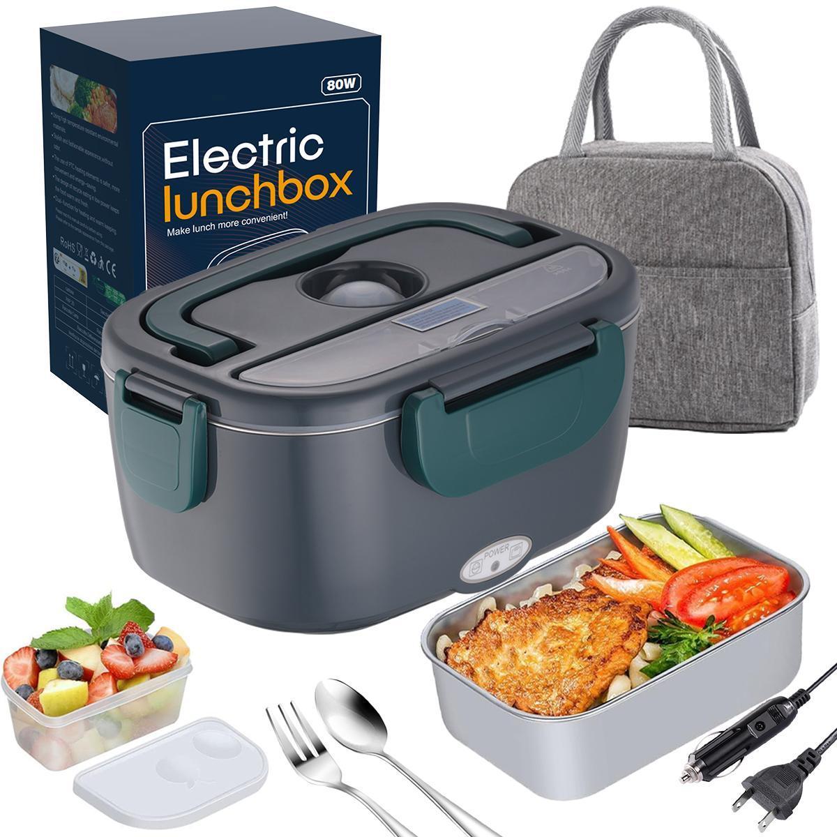 Electric Lunch Box Food Heater 80W,12V/24V/110v Self Heating LunchboxFor Work/Car/Truck with insulated Bag,1.5/1.8L,dealsforyoudays Electric Lunch Box Food Heater 80W,12V/24V/110v Self Heating LunchboxFor Work/Car/Truck with insulated Bag,1.5/1.8L,dealsforyoudays