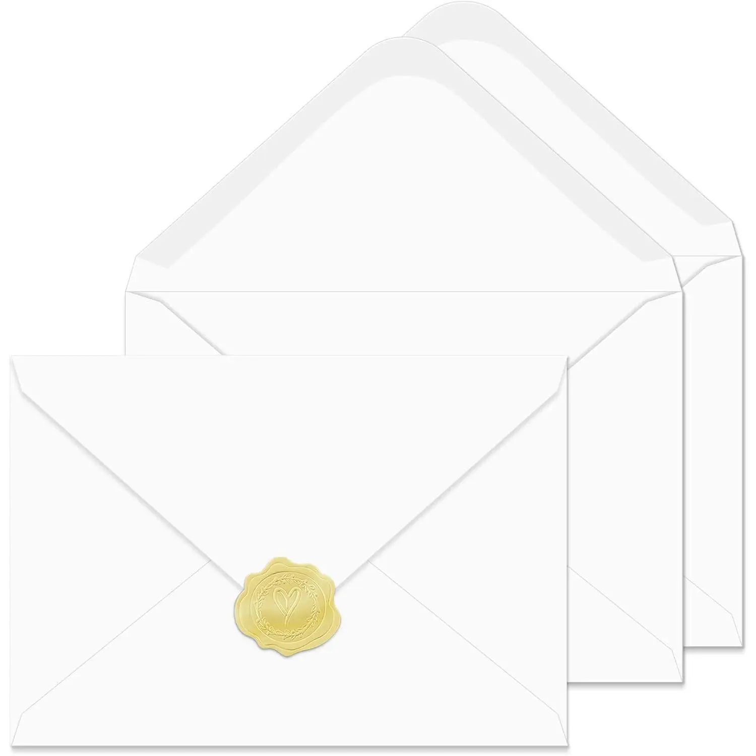 A7 Envelopes 30 Pack White 5x7 V Flap Thick Invitation Envelopes