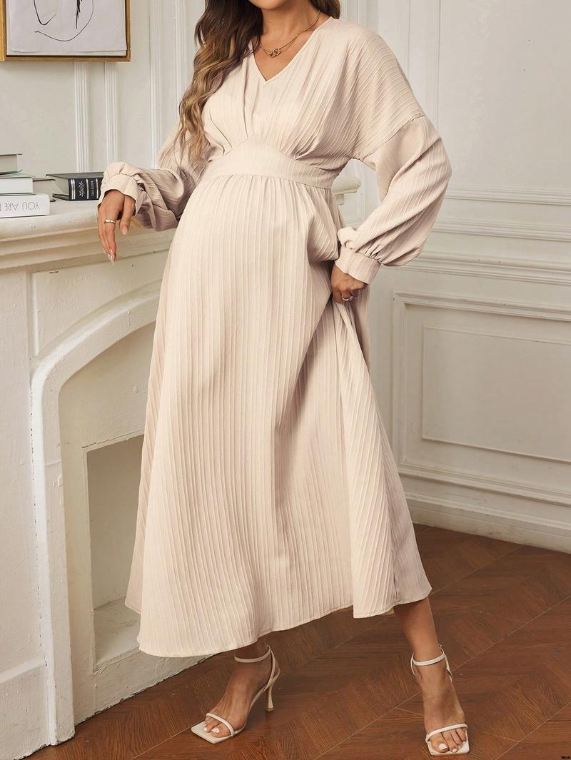 Dress A-Sleeve Lantern Solid Color a é Raffin SHEIN