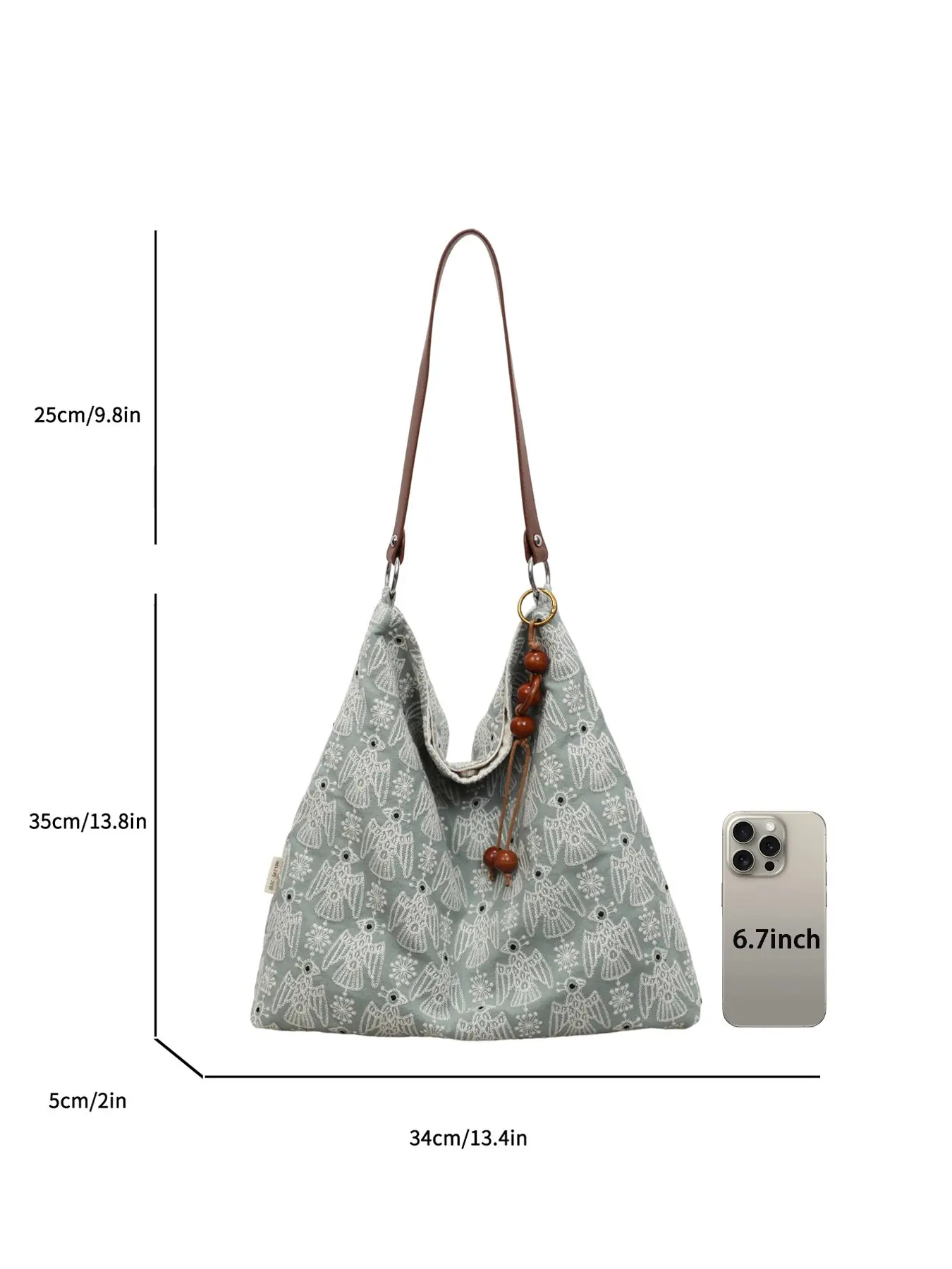 Trendy Ethnic Embroidery Crossbody Bag, Large Capacity Casual Shoulder Bag, Versatile City Shopping & Dating Bag, High-Quality Design