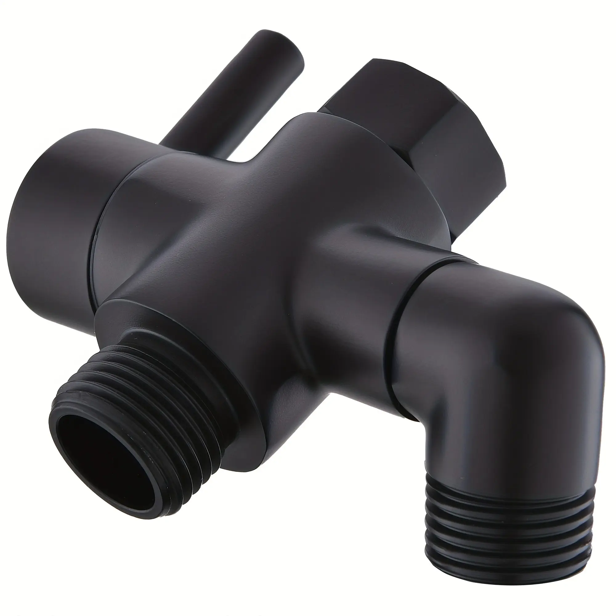 Brass Shower Diverter Valve, Handheld Showerhead And Fixed Showerhead Three-way Diverter, Universal G1/2 Bathroom Shower System Replacement Part, Matte Black