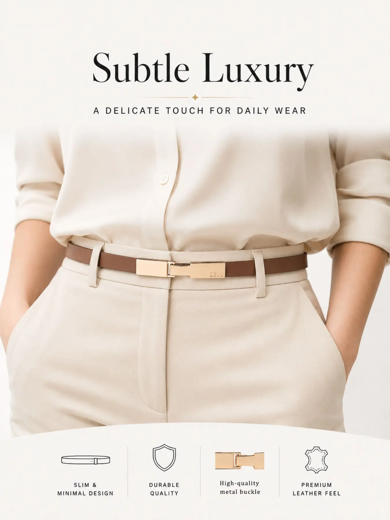 Women's Alloy Buckle Belt, Adjustable PU Leather Waistband, Casual Fashion Accessory, Casual Trendy Waistband, Perfect Gift for Christmas, Halloween, Birthday