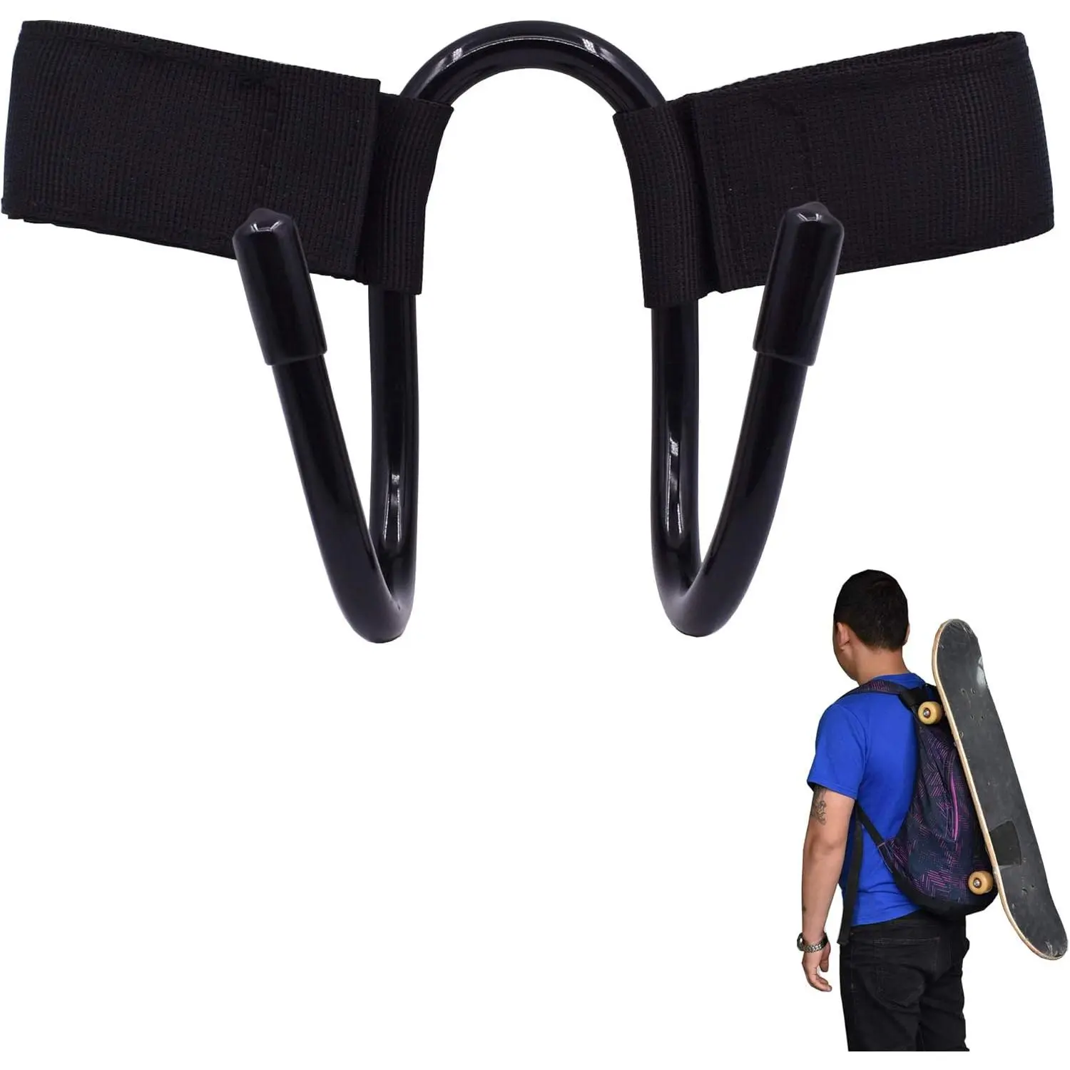 Backpack Attachment Carrier Hanger Rack Hook Holder for Carrying Mini Cruiser, Cruiser Board,Skateboard - Fit Most Backpacks - Easy to Use - No Backpack