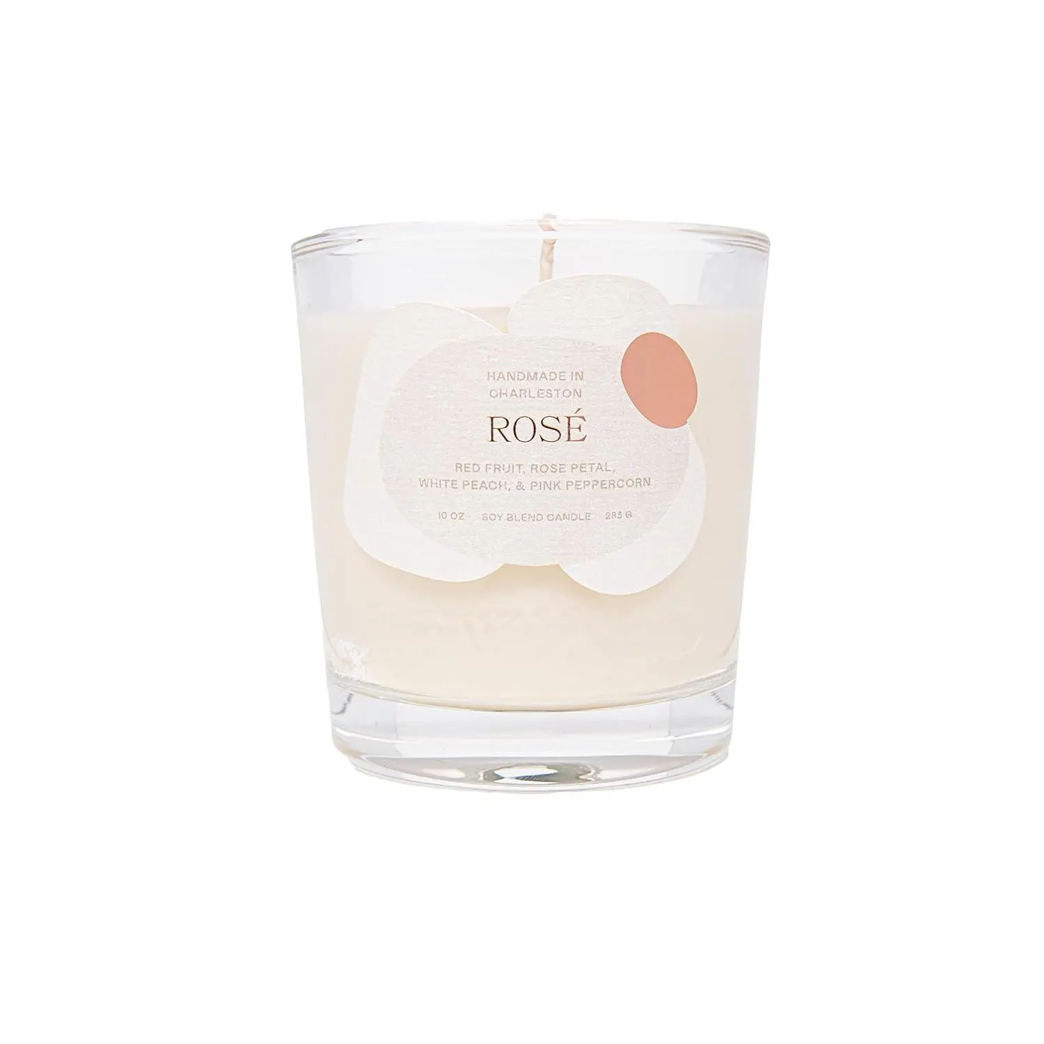 Rose Scented Candle - Notes of Red Fruit, White Peach, and Rose Petals,  Soy Blend Wax, 10 oz