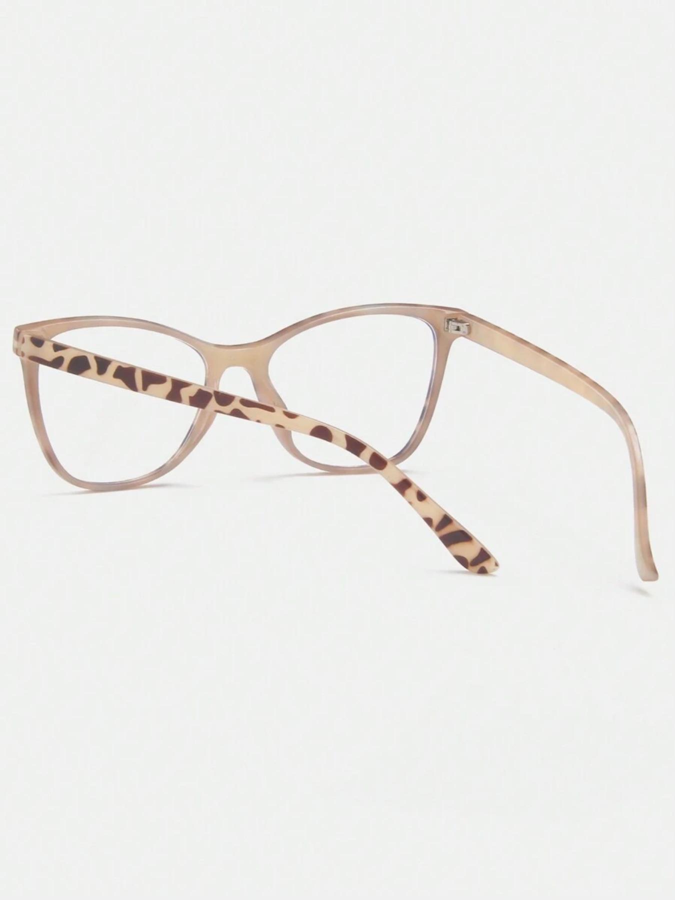 Women's Fashion Leopard Pattern Cat Eye Frame Eyeglasses, Casual Trendy Anti-blue Light Eyeglasses for Everyday Use, Fashion Accessories for Outdoor Activities