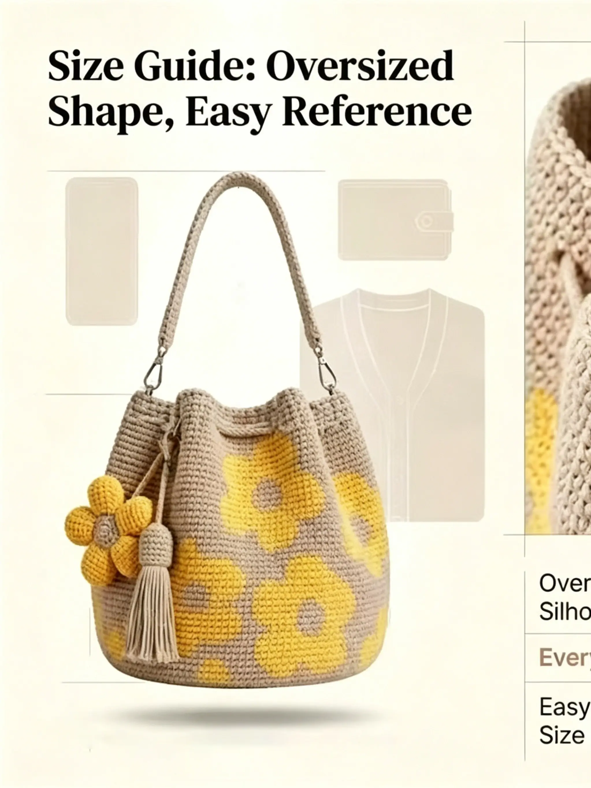 Handmade Crochet Flower Bucket Bag, Women's Mesh Knit Shoulder Bag, Cute Floral and Fringe Decor, Large Capacity, Fashionable, Casual Fashion Bag, Colorblock Tassel Bags, All Seasons