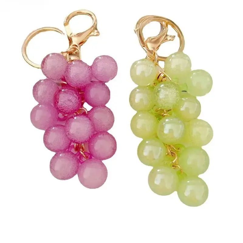 2/3/5 Pcs Cute Grape Cluster Keychains, Bubble Jelly Simulated Fruit Pendant, Creative Emulational Grape Key Chain, Aesthetic Car Key Accessory, Fashion Bag Charm, Unique Daily Decor & Sweet Gift for Students and Teens