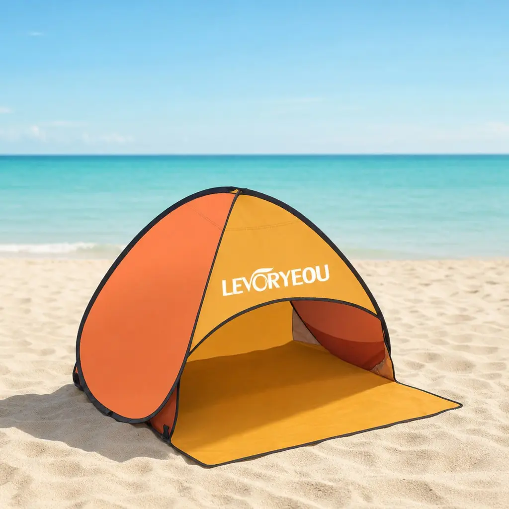 Lightweight Pop Up Beach Sun Shelter, Quick Open Waterproof Tent, Headrest Included, Ideal for Camping, Picnics, Fishing, Family Trips