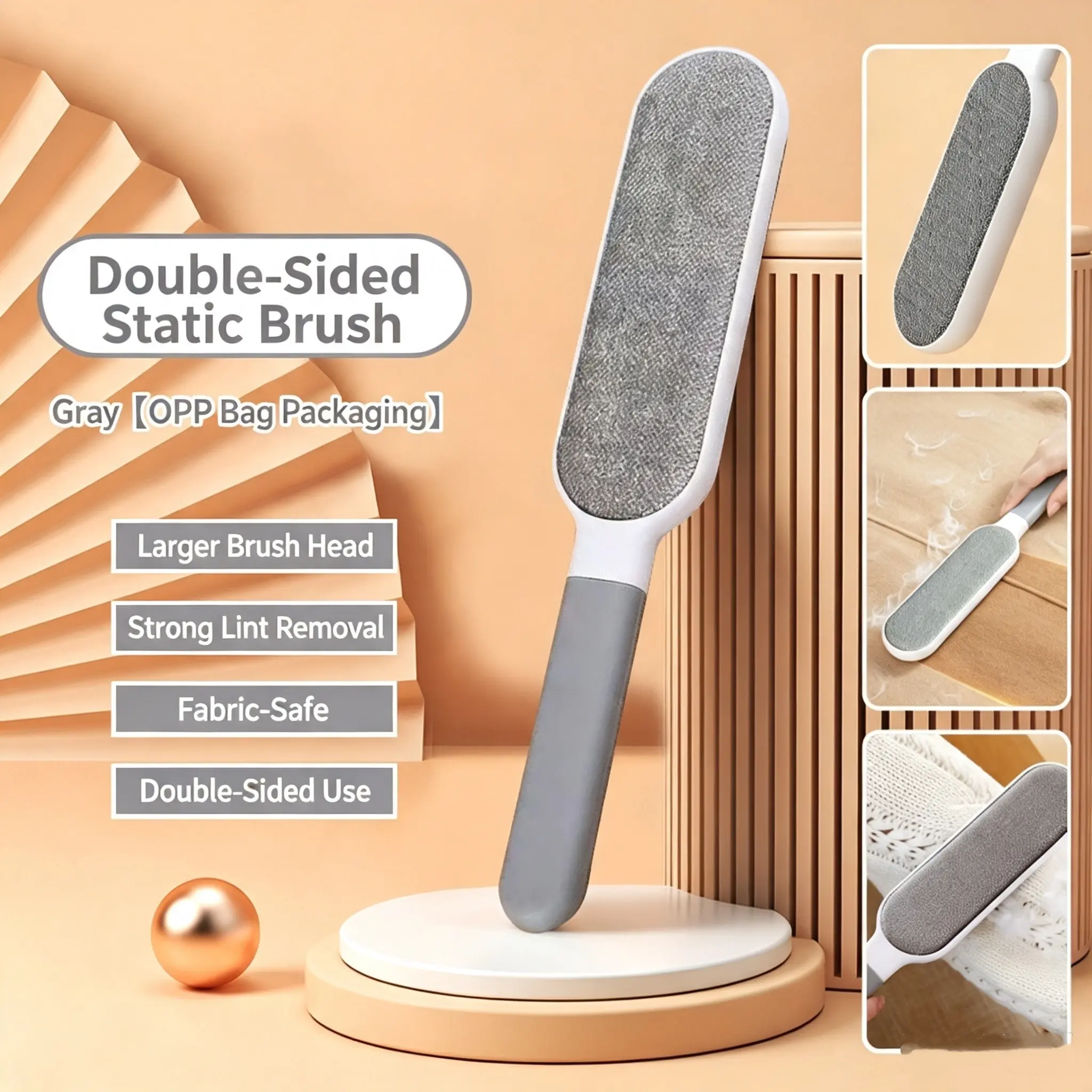 Multi-Functional Reusable Dust Brush, Dual-Sided Pet Hair Remover, Manual Electrostatic Cleaner, Ideal for Furniture and Carpets