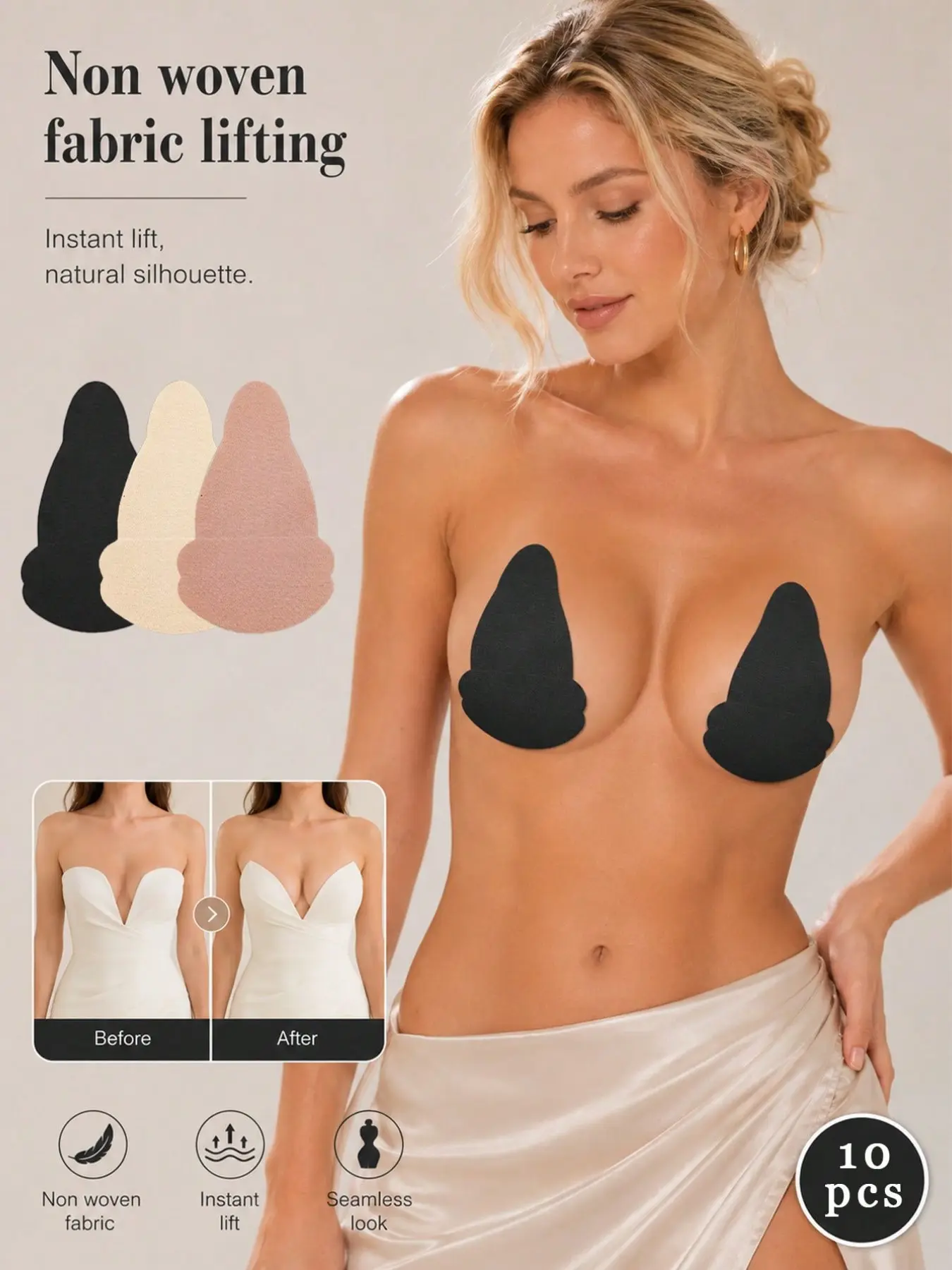 Women's Disposable Nipple Covers, Non-Woven Fabric, Thin Invisible, Seamless, Comfortable, Ideal for Dresses, Evening Gowns, Sports, Fitness