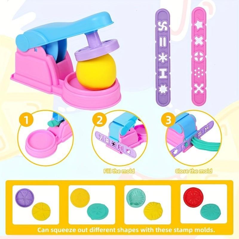 22pcs Small Plastic DIY Handmade Youngsters' Color Clay Tool Set with Animal Cutter and Mold Accessories, Random Colors