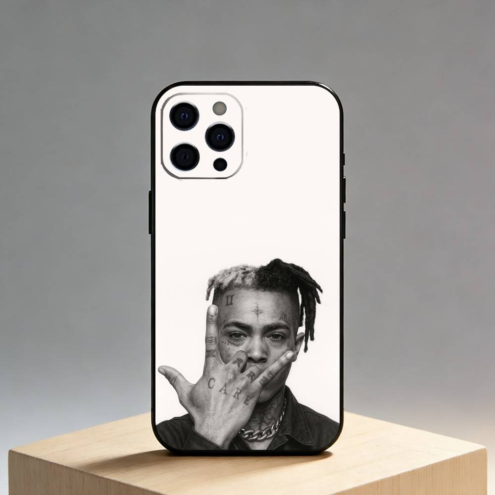 X-XXXTENTACION-S   Phone Case For iPhone17,16,15,14,13,12 Plus,Max Soft Silicone Black Cover