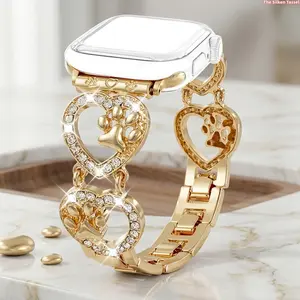 Premium Metal Bangle Watch Band, Luxury Bracelet Replacement Strap Compatible With Apple Watch 38/40/41/42/44/45/49mm All Series (Watch Not Included)