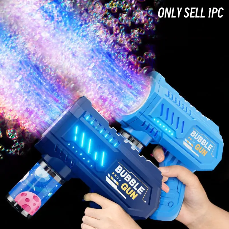 LED Colorful Light Bubble Gun, Electric Party Bubble Machine for Fun Outdoor Parties, Weddings, Beach, Pool, Portable Handheld Bubble Maker, Ideal Gift for Kids