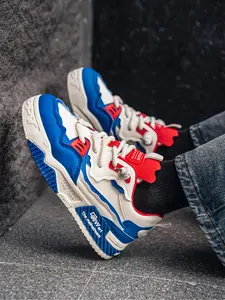 Size runs small Men's Trendy Color Block Platform Skate Shoes, Thick Sole Height Increasing Casual Sneakers, Thick Rope Laces Streetwear Walking Board Shoes