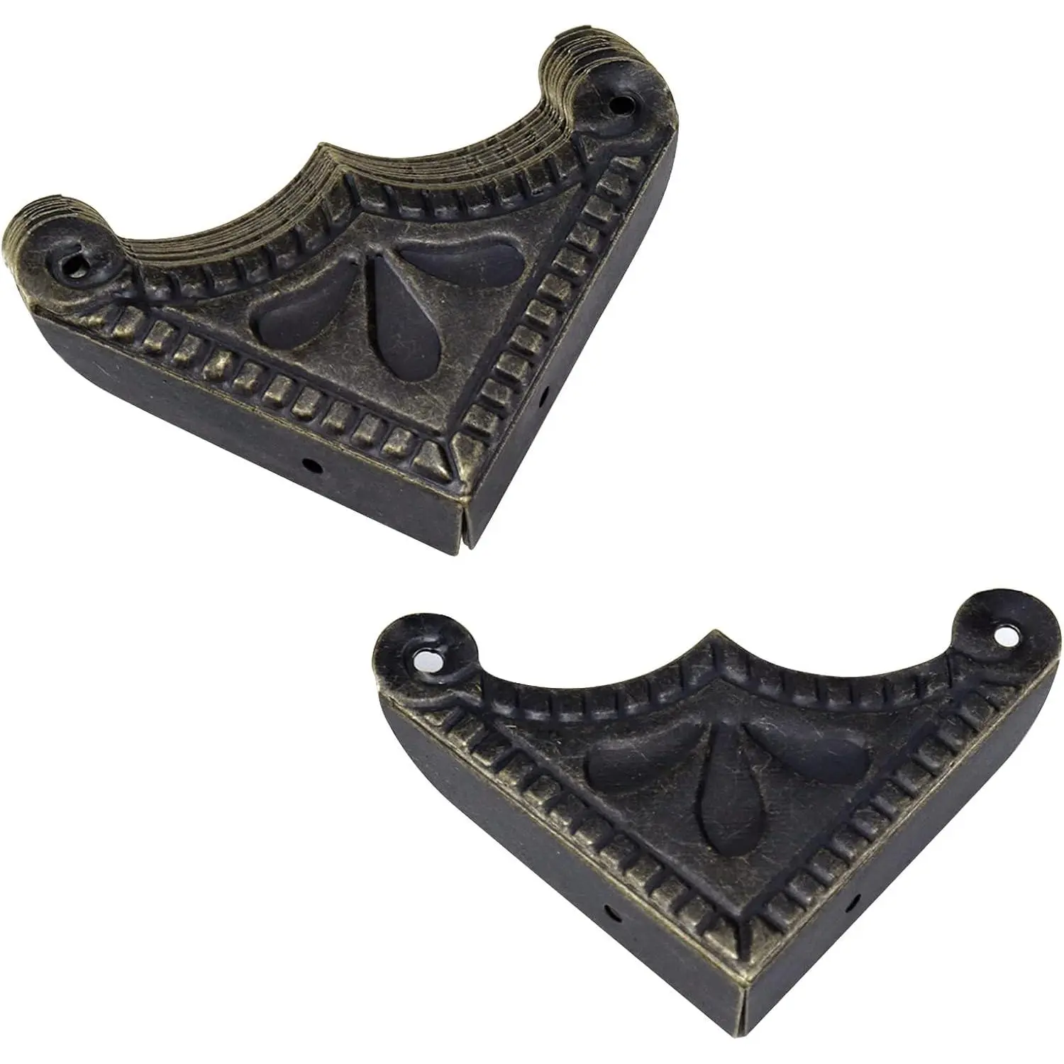 12 count Metal Box Corner Guard Protector Safety Bumpers Decorative Furniture  Covers with Screws Bronze Tone 1.5" x 1.5"
