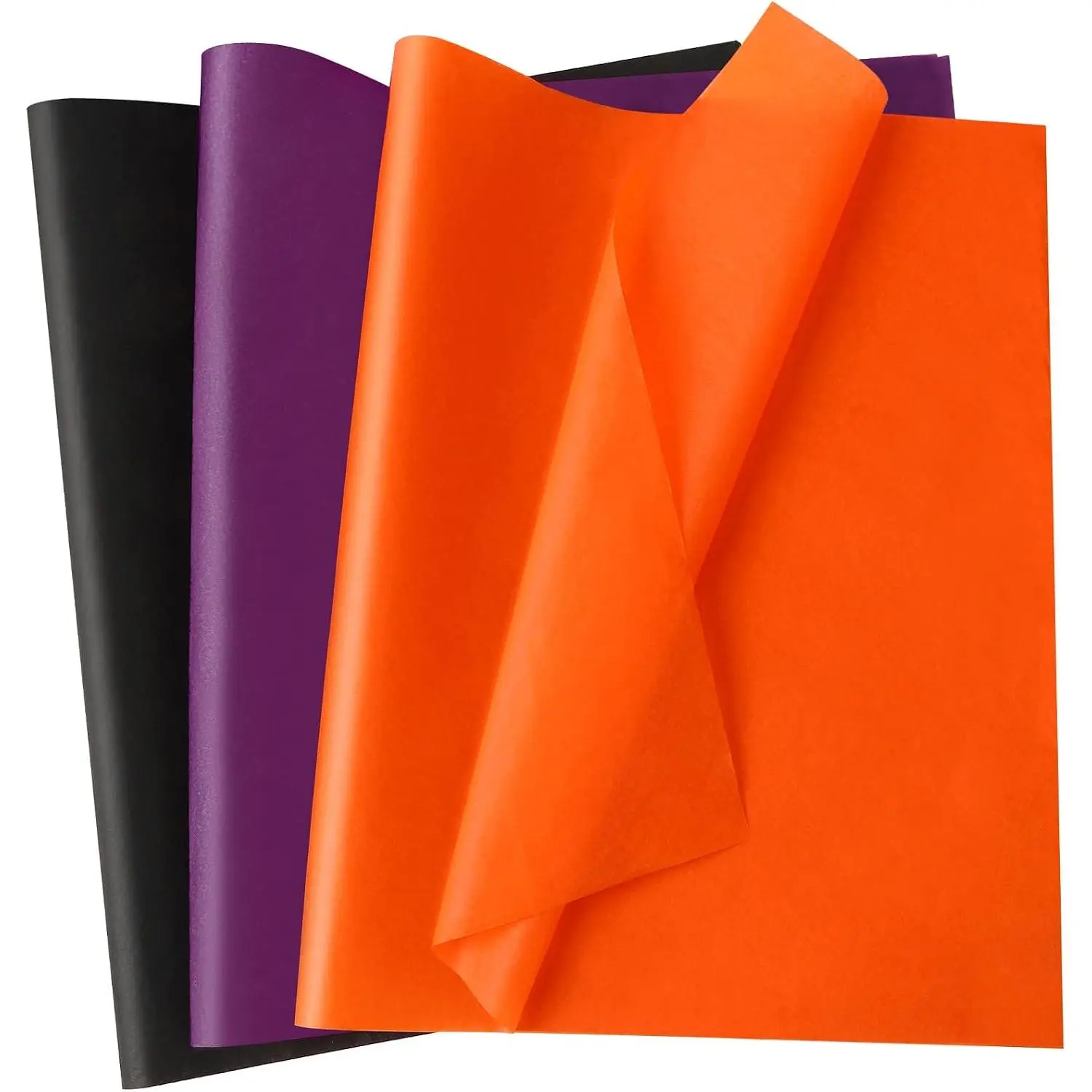 100 Sheets Halloween Tissue Paper, Orange Black  Wrapping Paper for Halloween Fall Party Decoration DIY Crafts  Bag 19.7×13.8 Inch (3 Colors)
