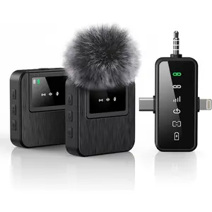 Lavalier Microphone for , Android, Camera, 3-in-1 System with 328ft Range&20H , Noise Reduction Mini Mic for Vlogs, Interviews,