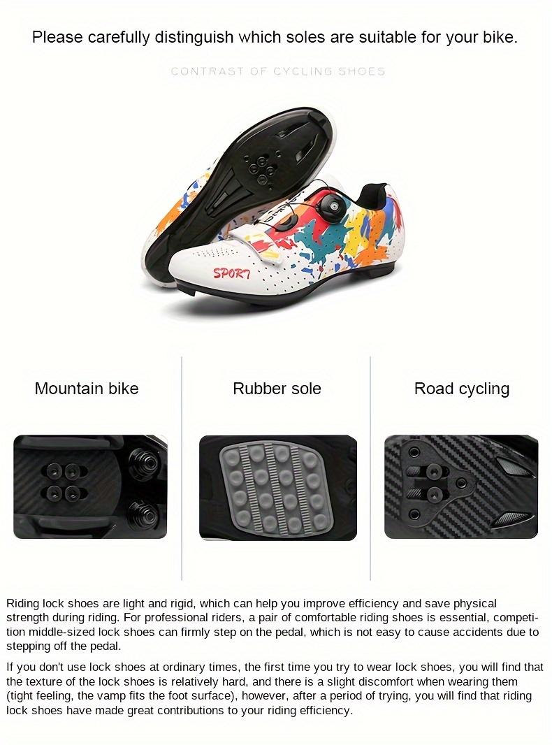 Men's Professional Cycling Sneakers Compatible With SPD Cleat, Breathable Sport Shoes For Road Cycling Ridding Racing Outdoor